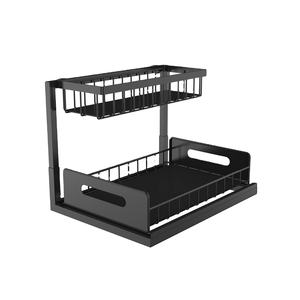 2-tier Bathroom Cabinet Organizer Under <b>Kitchen</b> Sink Organizers and <b>Storage</b> <b>Rack</b> Adjustable - Product Image 1