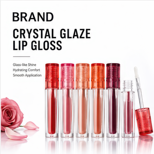 Brillo Labial Voluminizador Orgánico con Purpurina 4ml, Botella Redonda Transparente para Maquillaje de Fiesta, Logo Personalizado - Product Image 4