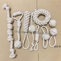Ensemble de jouets pour chien en corde de chanvre naturelle gris écologique, jouets interactifs durables en corde de coton et chanvre pour chien