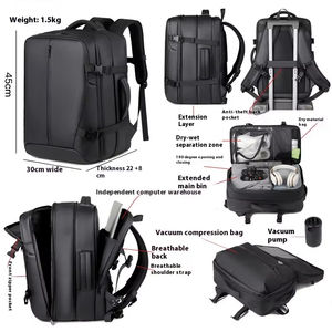 حقيبة ظهر مفرغة من الهواء مخصصة أكسفورد للبيع بالجملة مع نظام ضغط فراغي قابلة للتوسيع ضد السرقة مع ، حقيبة ظهر - Product Image 6