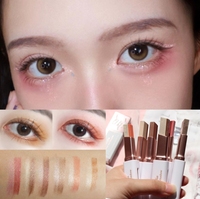 Marque privée Étanche Imperméable À L'eau Étanche Fard À Paupières Stylo Mat Sol Couleur Maquillage En Gros Velours Gradient Bicolore Fard À Paupières Bâton