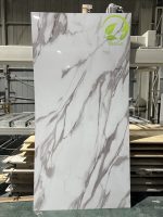 Plaques de marbre PVC légères, panneaux muraux en marbre UV, installation facile, panneau UV