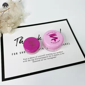 Amostra grátis recipiente de creme de cosmético vazio, pote de plástico, logotipo personalizado, 3g, 5g, pote com glitter