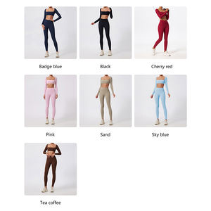 Completo Sportivo di Alta Qualità: Leggings Arricciati e Reggiseno, Abbigliamento Attivo per Yoga, Allenamento, Palestra e Fitness, Set 2 Pezzi per Donne - Product Image 4