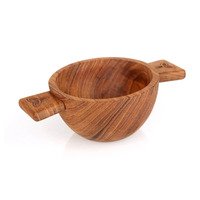 Quaich en bois traditionnel écossais avec sculptures celtiques, tasse peu profonde en bois pour whisky