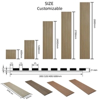 Panneau mural acoustique décoratif moderne en MDF, lattes en bois courbées en noyer, isolation phonique flexible pour la maison