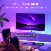 Lampe de chevet intelligente RGB avec capteur de lumière, mode musique, contrôle tactile, ambiance, pour la maison, la chambre à coucher, le salon, le bar