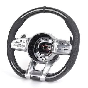 Volant en fibre de carbone en cuir demi-amélioré pour <span class=keywords><strong>Mercedes</strong></span> Benz G Wagon W463 G63 W204 W205 W211 W212 W213 GLA X156 GLC X253 - Product Image 6