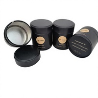 Boîtes en étain noir mat pour le stockage des aliments - forme ronde, bouchon à vis pour le thé, la poudre de matcha, les bonbons et le chocolat