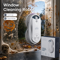 Robot de nettoyage de fenêtres électrique intelligent pour usage extérieur et hôtelier |   Nettoyage après Halloween : Peinture, Toiles d'araignées, Feuilles, Traces de colle, OEM personnalisé