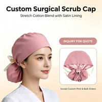 Casquettes personnalisées pour femmes avec doublure en satin rose imprimée, pour infirmières, avec ouverture pour queue de cheval, pour clinique, hôpital, cheveux longs, accessoires infirmiers