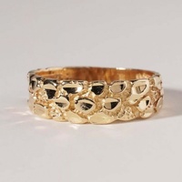 Bague Hip Hop Nugget en Argent 925 Plaqué Or 9K 10K 14K 18K avec Moissanite Taille Brillant Sertie à Griffes pour Hommes, Femmes, Unisexe