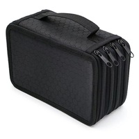 SUNTECH Trousse à crayons à fermeture éclair en tissu Oxford à 4 couches grande capacité 20x12.5x8cm Organisateur de rangement pour 72 crayons de couleur et marqueurs
