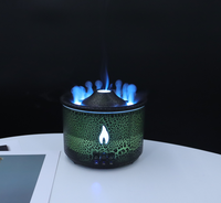 Difusor de Aroma con Diseño de Volcán de Doble Color, 560 ml, Negro, Simulación de Llama, Decoración para el Hogar, Calidad Superior 2024, Humidificador
