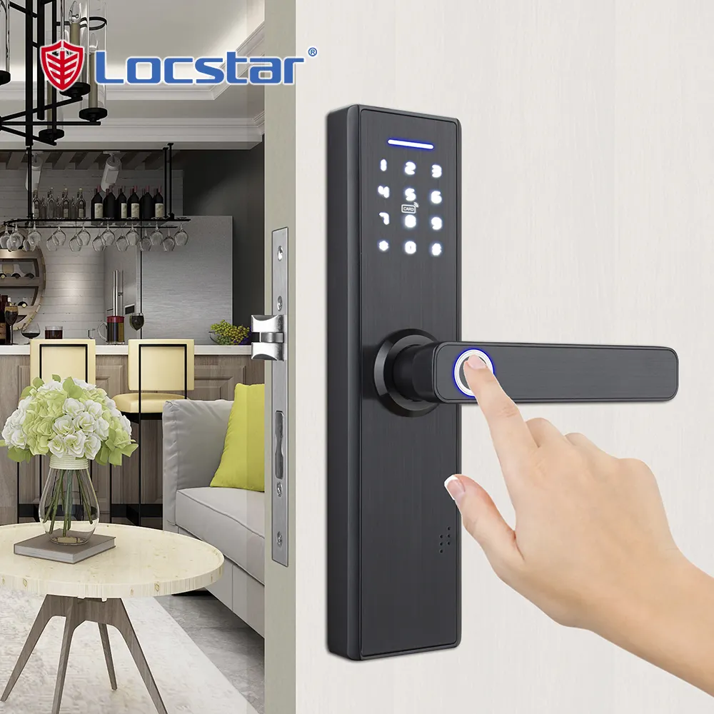 Locstar 와이파이 스마트 디지털 카드 스마트 지능형 전기 키 인테리어 지능형 암호 도어 잠금