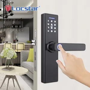 Locstar Keyless Usb Rechargeable Electronic Digital Door Lock Padlock Fingerprint Zigbee Door Lock Fingerprint Padlock