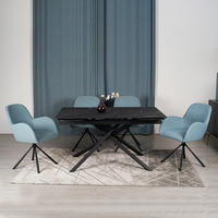 Tables à manger extensibles, en marbre, noir, style personnalisé