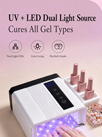 Lampe à ongles UV LED intelligente rechargeable sans fil, durcissement indolore du gel, 4 modes de minuterie (30s, 60s, 90s, 99s), mode basse température, affichage LED