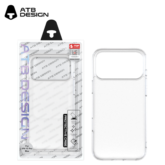 ATB Wholesale Customized clear Phone case Bulk for iphone 17 Pro Max 16E Plus 15 Pro Max PC+TPU Matte Transparent Phone case