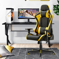 Chaise de jeu industrielle RGB pivotante à 360° avec appui-tête et accoudoirs réglables, base en aluminium, chaise de bureau de luxe Scorpion