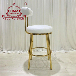 Tabouret de bar moderne doré en métal pour extérieur, pour restaurant - Product Image 4