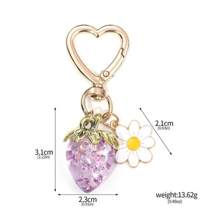 El mejor precio, girasoles, llavero <span class=keywords><strong>de</strong></span> Metal a la moda, fresa para Love Lock Bag, encanto, regalo para niñas con colgante <span class=keywords><strong>de</strong></span> coche - Product Image 4
