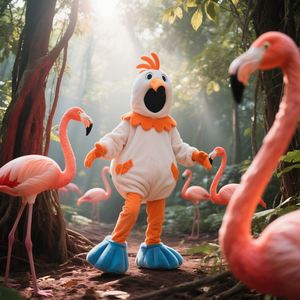 Costume de mascotte flamant rose en peluche personnalisé par les fabricants OEM, prix abordable, mascotte d'oiseau sur mesure - Product Image 1