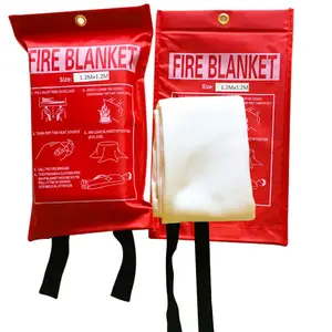 1m * 1m 1.2*1.2m 1.8m *1.8m Polyester Plastic Pvc Bag Fire Blanket