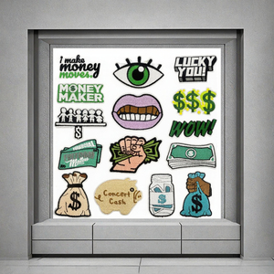 Patchs brodés thermocollants 'I Make Money Moves' avec motifs billets de banque en dollars sur tissu feutre polyester pour accessoire de chapeau - Product Image 3