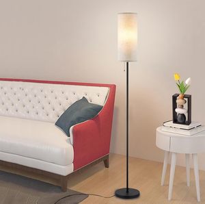 Modern Minimalist <strong>Tall</strong> LED Floor <strong>Lamp</strong> with Beige Shade Iron Body Chain Switch Compatible with E26/E27 Bases for <strong>Living</strong> <strong>Room</strong> - Product Image 5