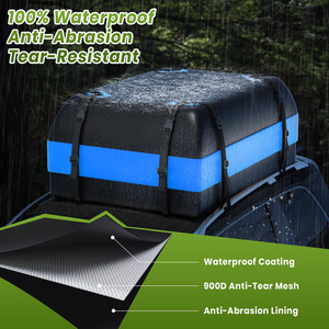 กระเป๋าใส่สัมภาระบนหลังคารถยนต์แบบเปิดได้สองด้าน ขนาด 300L-400L ผลิตจากไนลอน กันน้ำ 100% พร้อมสายรัดเสริมความแข็งแรง (ตัวอย่างสินค้าฟรี) - Product Image 4