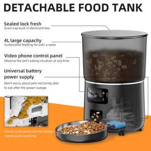 OEM 4L 자동 고양이 급식기 카메라 나이트 비전 WIFI 원격 앱 타이머 정량화 플라스틱 스마트 펫 급식기 TUYA - Product Image 3