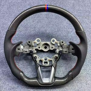 Volante Deportivo de Cuero y Fibra de Carbono con 3 Radios, Agarre de 50 mm, Compatible con <span class=keywords><strong>Mazda</strong></span> 3/6/<span class=keywords><strong>CX</strong></span>-<span class=keywords><strong>5</strong></span>/Atenza/AXELA (2010-2021) - Product Image 2