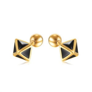 Pendientes de Acero Inoxidable Estilo Hip Hop, Pendientes Triangulares Unisex Populares - Product Image 1