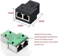 Adaptateur répartiteur réseau RJ45, 1 à 2 ports double femelle USB vers RJ45 avec câble d'alimentation USB Interface LAN Ethernet