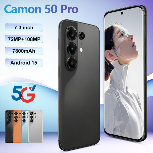 High Quality Camon 50 Pro 5G Smartphone 16GB RAM 1TB Storage 7.3 Inch Deca Core 108MP Camera Android Phone for Selfie & Vlog