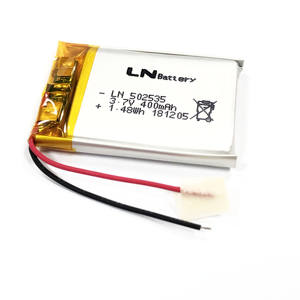 Iec62133 인증 충전식 폴리머 리튬 이온 셀 평면 배터리 502535 802035 와 400Mah 3.7V <span class=keywords><strong>Lipo</strong></span> 배터리 - Product Image 2