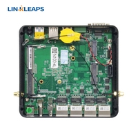 Linkleaps - Mini PC Industrial Compacto Integrado con 4 Puertos LAN Intel 2.5GbE, Pantalla Dual 4K, 6 Puertos USB, 2 Puertos COM DB9