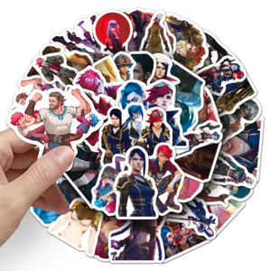 50 autocollants décoratifs de style cyberpunk en provenance directe d'usine : autocollants sur le thème des personnages Arcane pour skateboards, motos et casques - Product Image 6