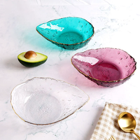 Plateau de service et saladier à fruits en cristal doré de luxe européen, plateau à bonbons et fruits secs en verre bleu, décoration de mariage et de maison