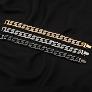 <strong>2026</strong> Stainless Steel Jewelry Bling Rhinestone Golden Finish Crystal Hip Hop <strong>Necklace</strong> Jewelry Cuban Link Chain <strong>Necklace</strong> Men - Product Image 3
