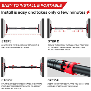 Miễn phí Đứng Kéo lên thanh Cửa Di động khung <span class=keywords><strong>pullup</strong></span> thanh cho nhà phòng tập thể dục tập luyện cằm lên thanh, không có thiệt hại trên cửa ra vào - Product Image 3