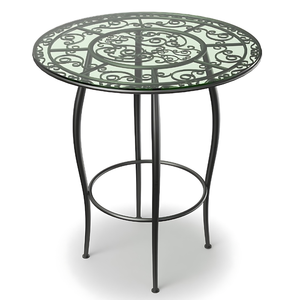 Modern Style Contemporary Design Outdoor Patio Garden <b>Metal</b> Wrought Iron Antique Finish Patio <b>Bench</b> Set for Cafe Coffee Shop - Product Image 1