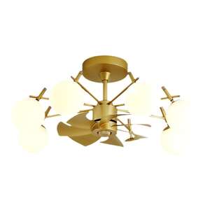 Nouveau <span class=keywords><strong>ventilateur</strong></span> de <span class=keywords><strong>plafond</strong></span> pour salon, lustre, lumière d'ambiance luxueuse, style nordique, abat-jour en <span class=keywords><strong>verre</strong></span> blanc, <span class=keywords><strong>ventilateur</strong></span> de <span class=keywords><strong>plafond</strong></span> avec lampe - Product Image 2