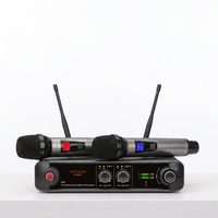 Microphone sans fil CHXYKOM avec connecteur XLR, corps métallique, professionnel, portable, double canal, 2 micros, DSP anti-Feedback pour usage domestique