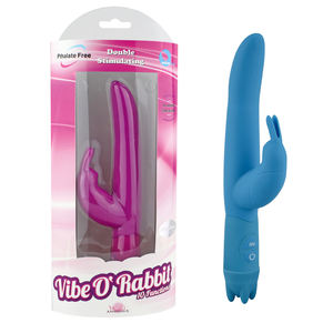 Vibratore a 10 funzioni <span class=keywords><strong>Vibe</strong></span>-O coniglio con 10 modalità di Escalation delle pulsazioni in Silicone impermeabile addominali disponibili in rosa viola blu - Product Image 5