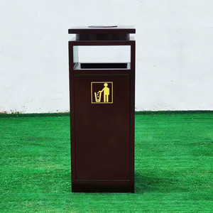 Outdoor scenic area shopping mall trash cans, single <b>bins</b>, park square litter <b>bins</b>, bronze-colored sanitation trash cans, - Product Image 1