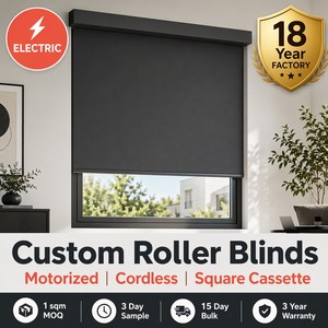 Stores enrouleurs intelligents motorisés OEM ODM sur mesure, occultants et pare-soleil, compatibles Alexa et <span class=keywords><strong>Google</strong></span>, avec télécommande, direct usine - Product Image 1