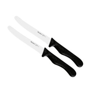 Juego de 2 cuchillos para pan Metaltex con mango negro de acero inoxidable para uso en la cocina - Product Image 1