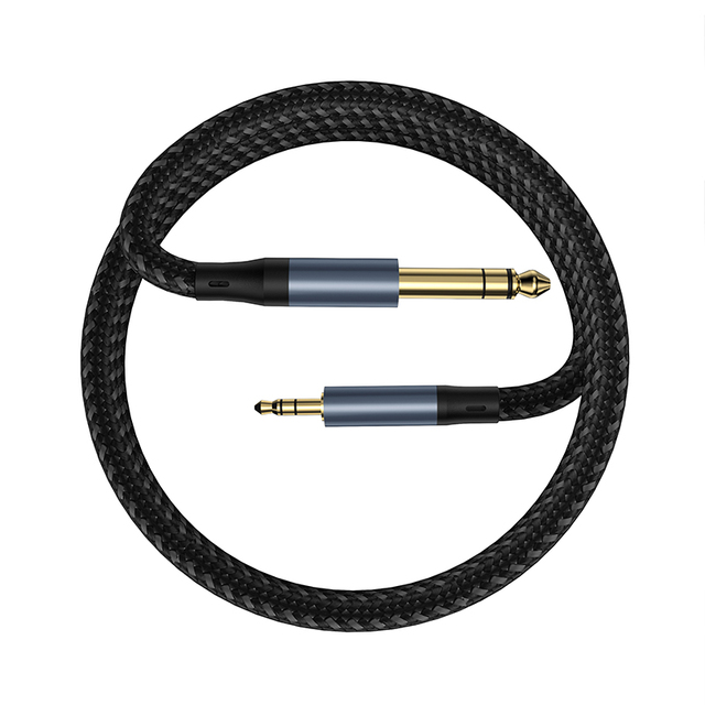 Brand New 3.5 mm to 6.5 mm Gold-Plated Audio Cable with Zinc Alloy Housing Silver Color Terminal for Mobile Phones